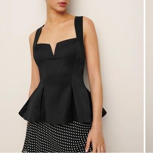 Reformation Rayne Satin Top Black - Size 4